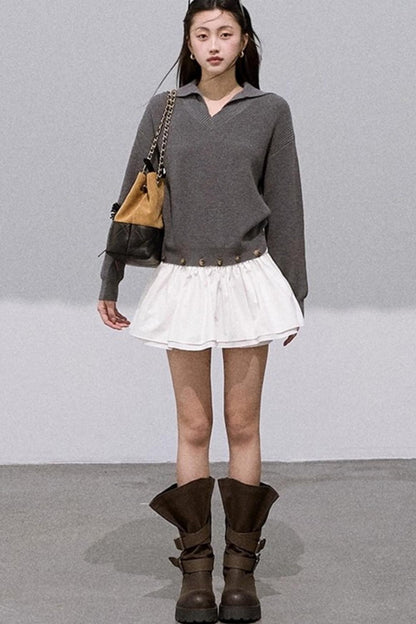 Wool V-Neck Temptation Dress