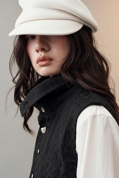 Wool Texture Newsboy Hat