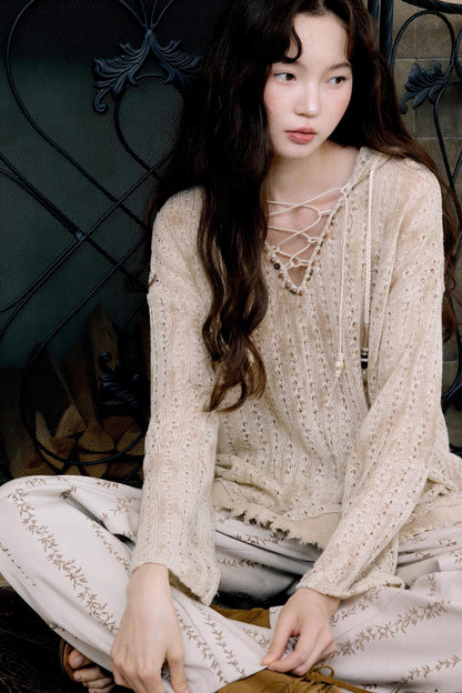 Original Neo-Bohemian Hooded Blouse