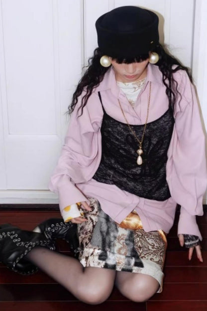 Solid Color Embroidery Vest Top