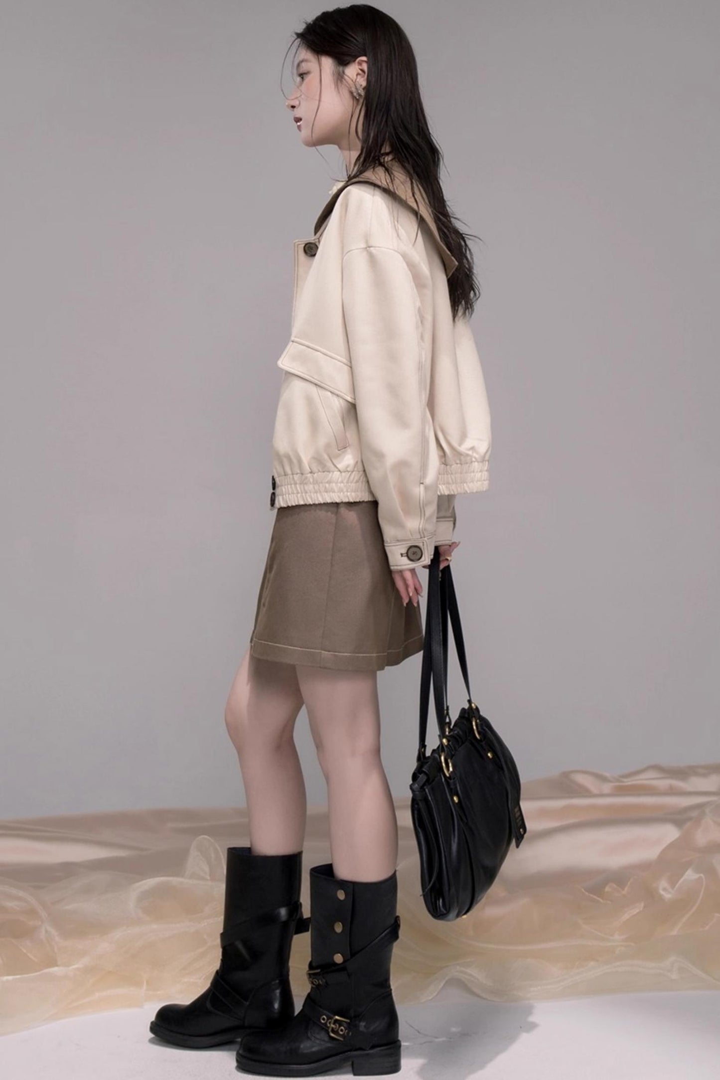 Mountain Apricot Navy Denim Jacket Set-Up