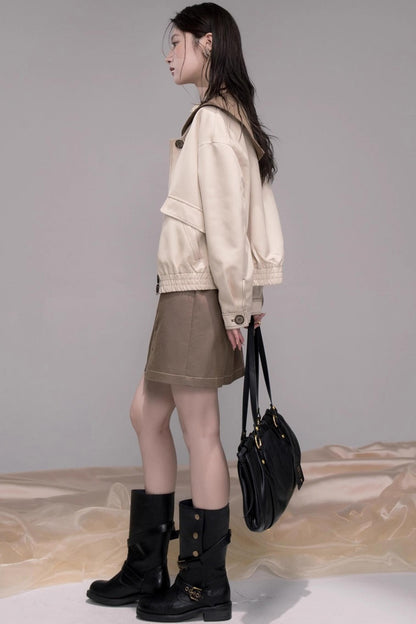 Mountain Apricot Navy Denim Jacket Set-Up