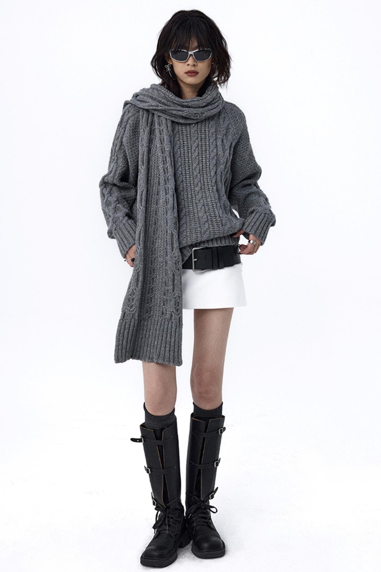 Retro Cable Loose Knitwear