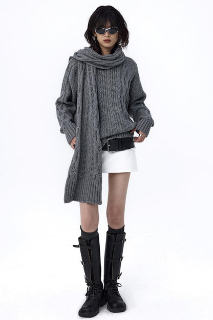 Retro Cable Loose Knitwear