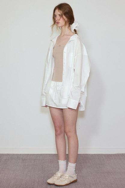 Sun Lace Set: Hooded Shirt Skirt Set-Up