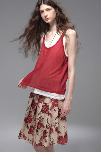 Tri-Color Linen Vest