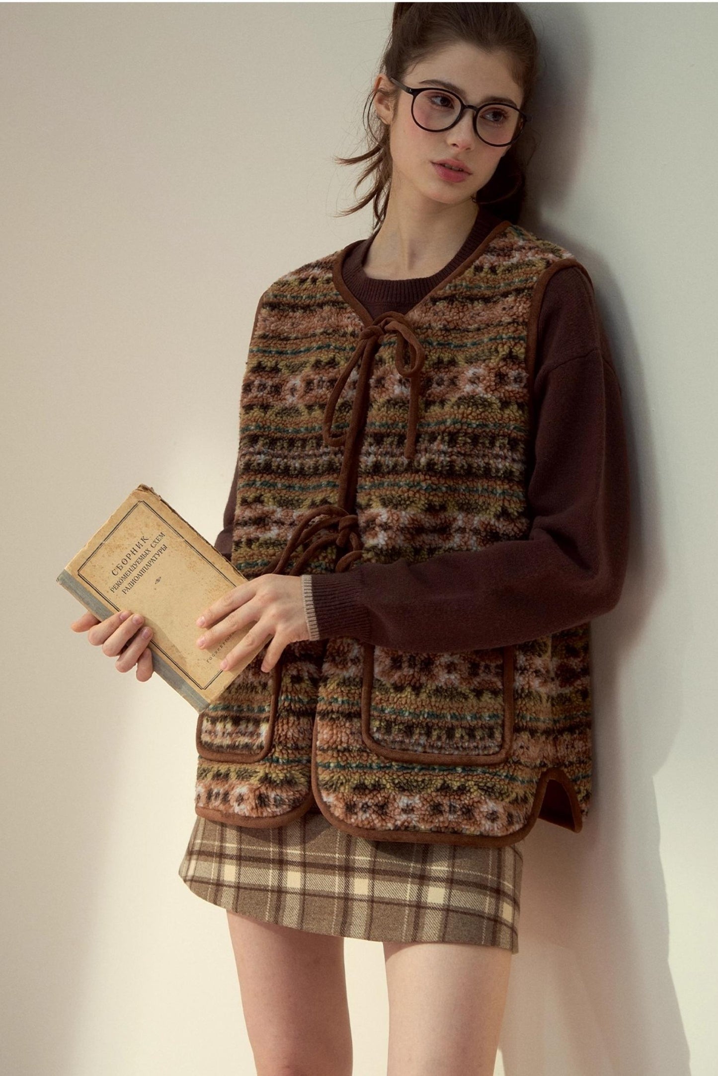 Reversible Bow Strap Fur Vest