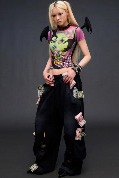 Demon Game Print Blouse