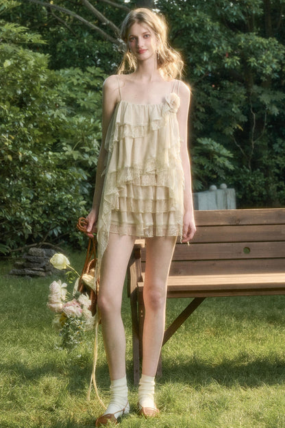 Soft Lace Top With Skirt Set-Up