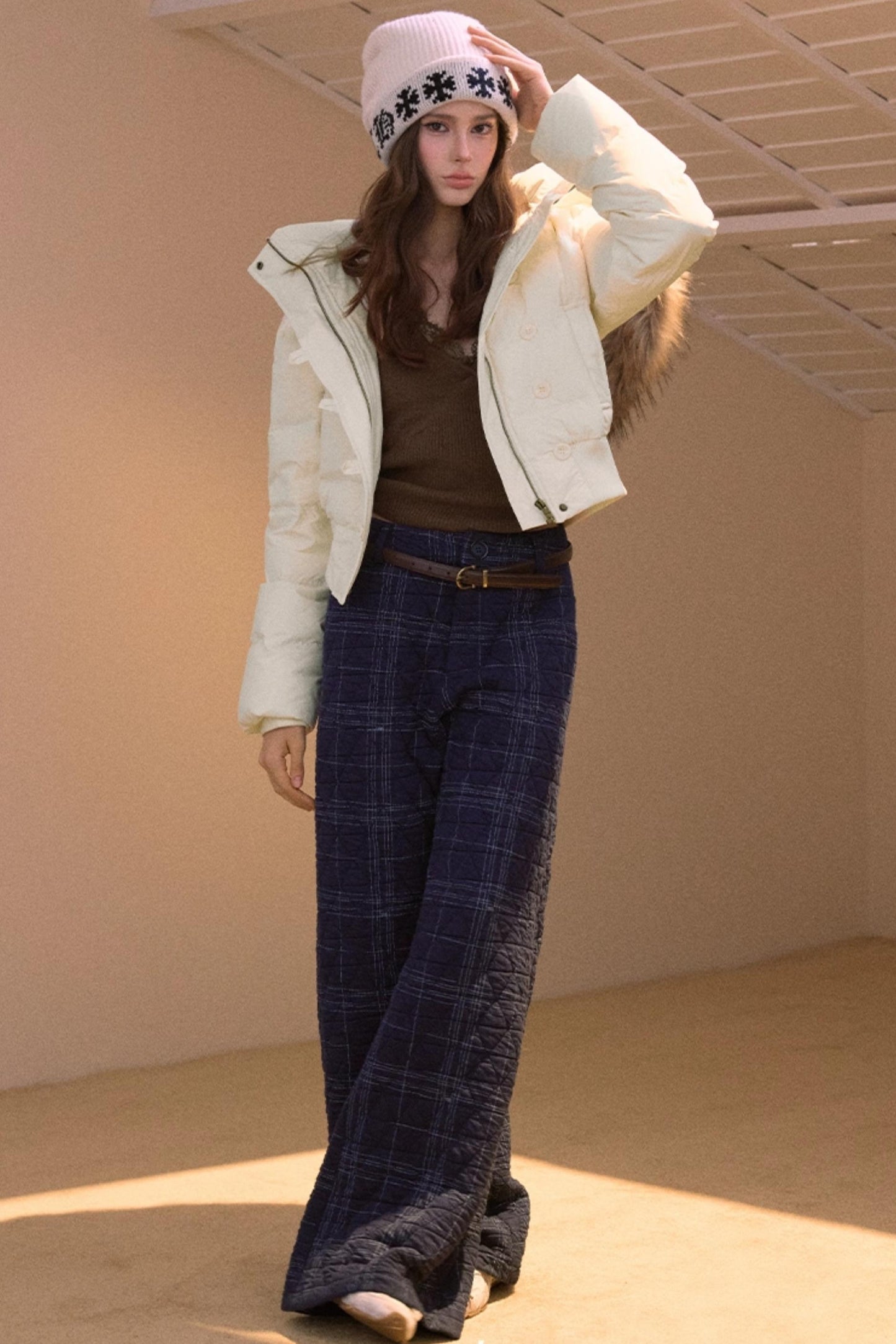 Vintage Plaid Quilted Pants