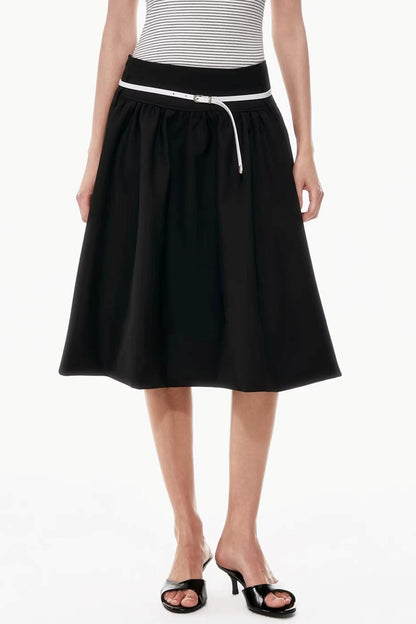 Two-Tone Pleated Puffy Skirt