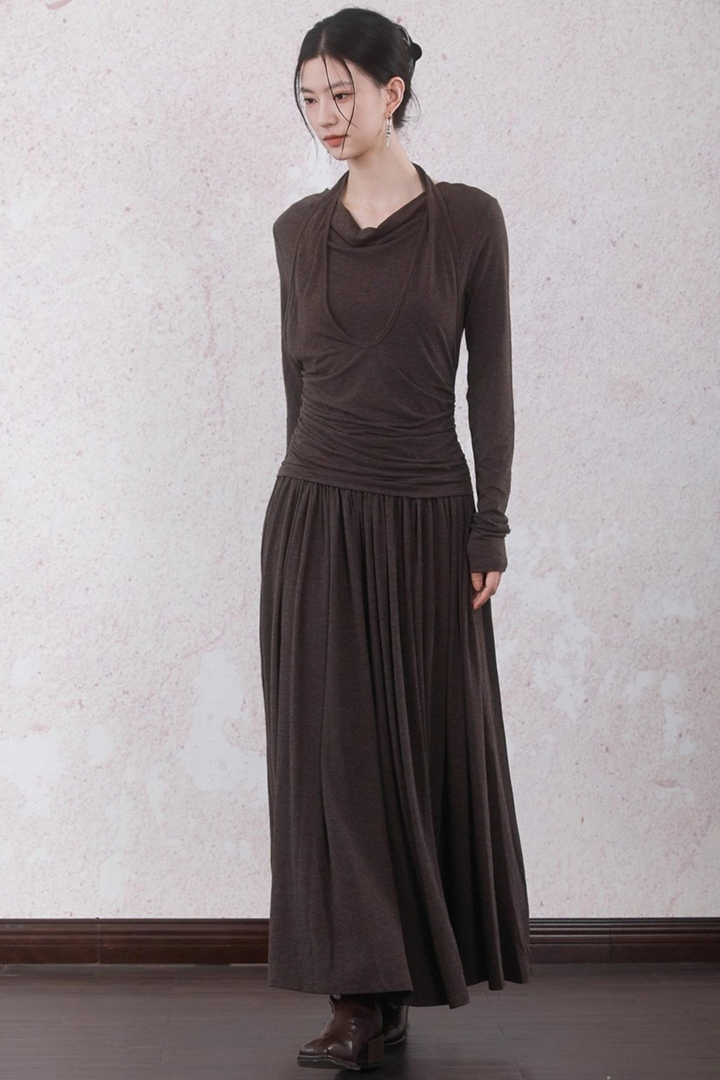 Latte Brown Wool Dress