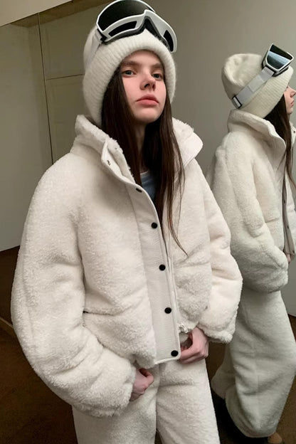 White Faux Shearling Jacket