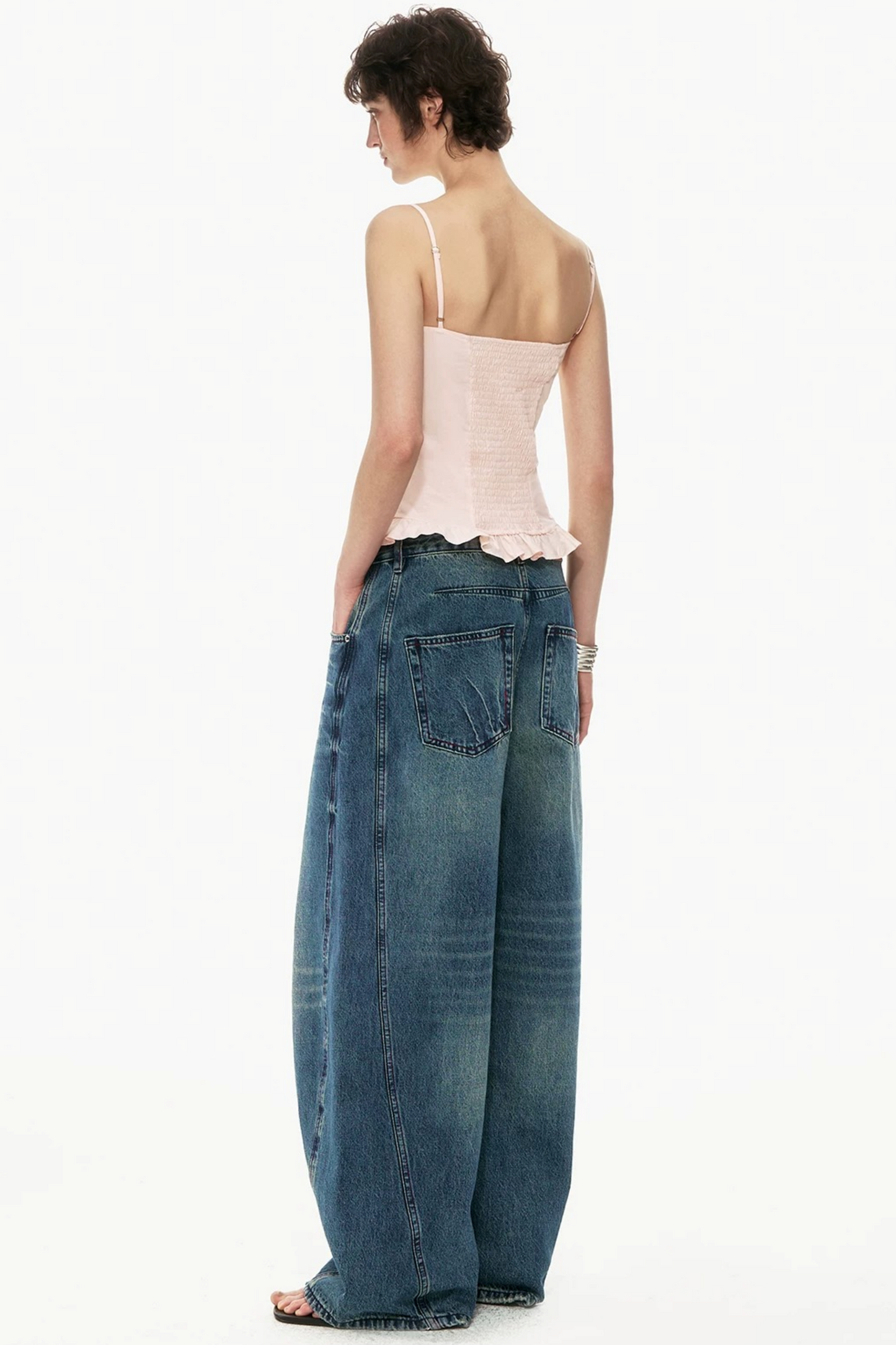 Embroidered Cotton Ruffled Top
