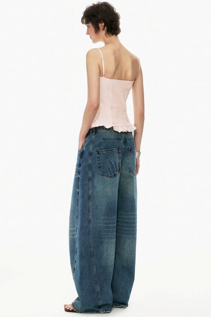 Embroidered Cotton Ruffled Top