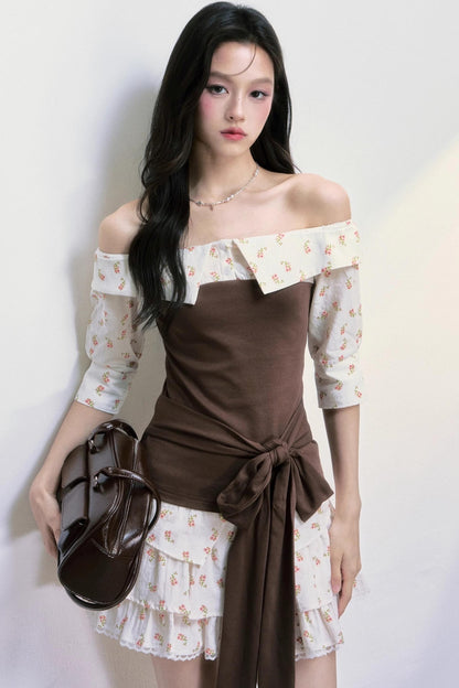 Floral Patchwork Blouse Skirt Set-Up