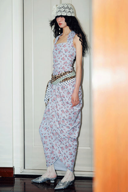 Floral Asymmetrical Crop Dress