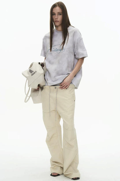 Retro Loose Cotton Spray-Painted T-Shirt