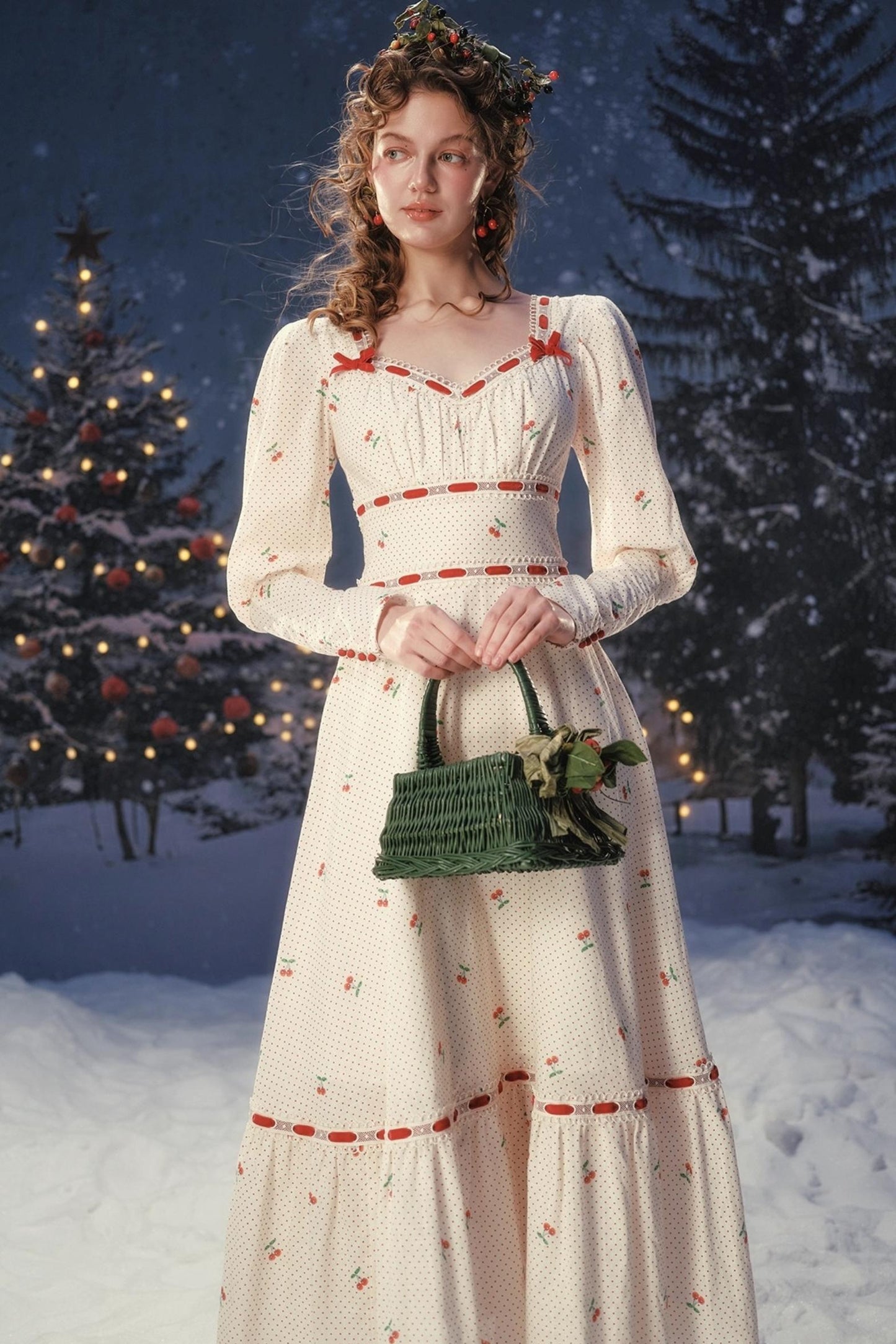 Red Velvet Lace Corset Dress Set-Up