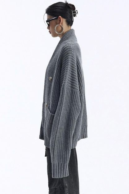 Lazy Style Large Pocket Knitted Cardigan