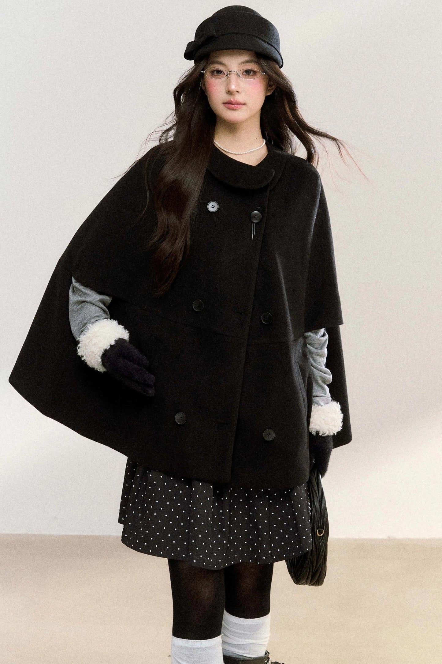 Doll Collar Woolen Cape Coat