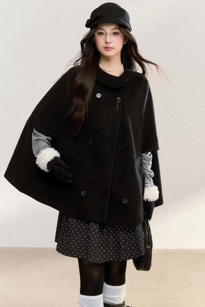 Doll Collar Woolen Cape Coat