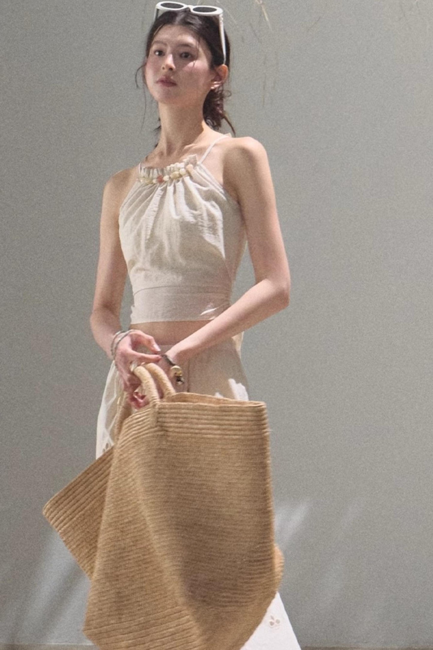 Floral Lace-Up Camisole