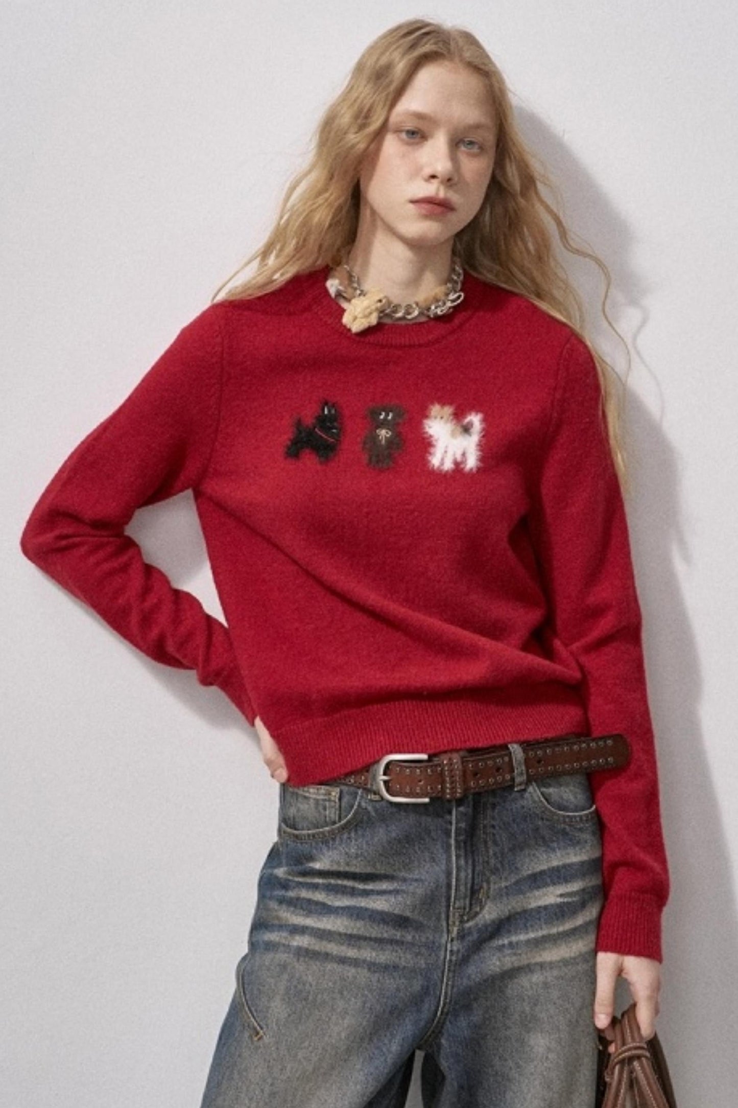 Faux Mink Fur Knit Sweater