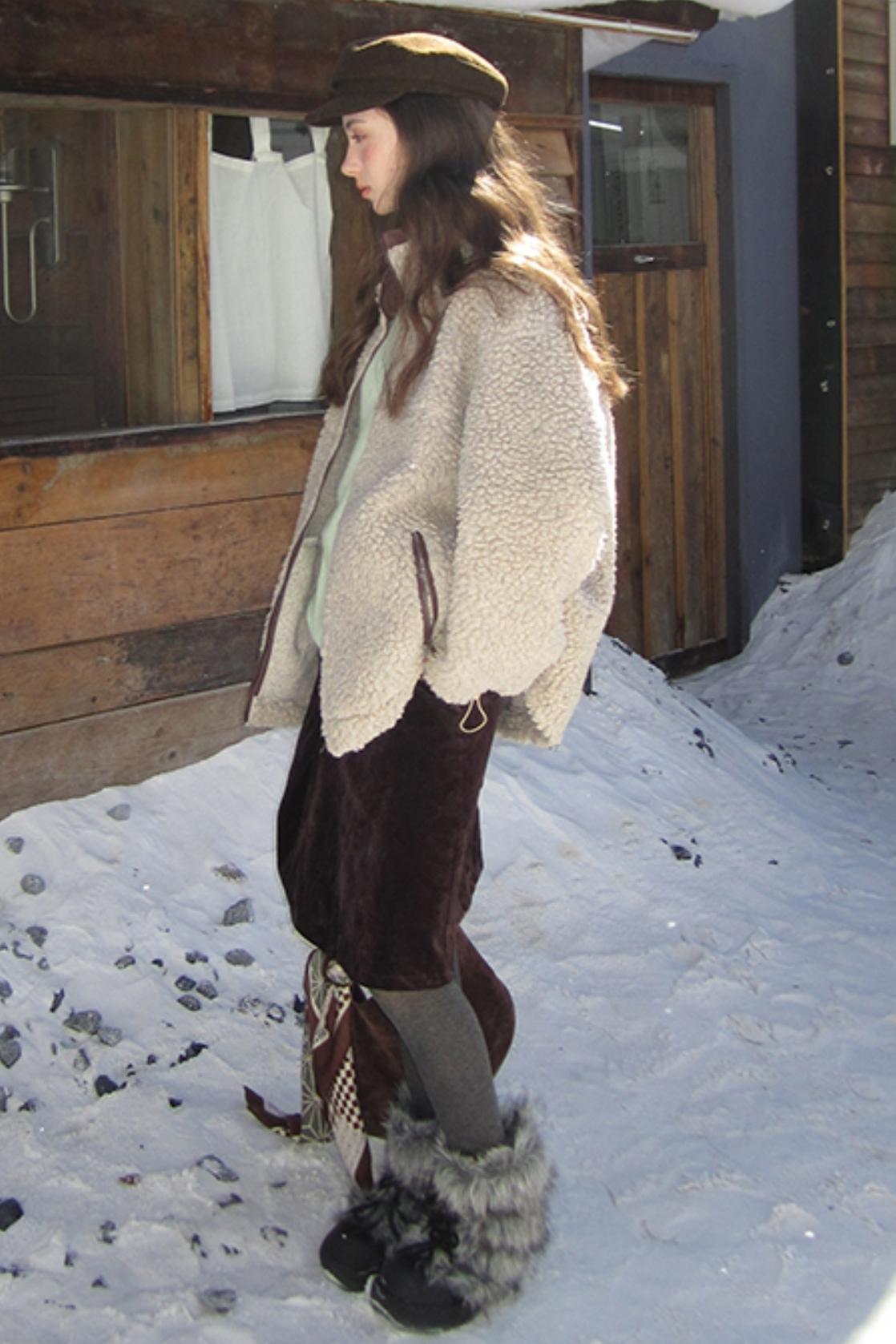 Snow Kiss Latte Plush Coat