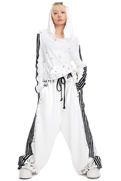 Piano Note Print Long-Sleeved Top