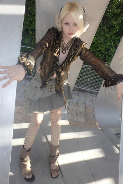 Hand-Painted Striped Ultra-Thin Stockings