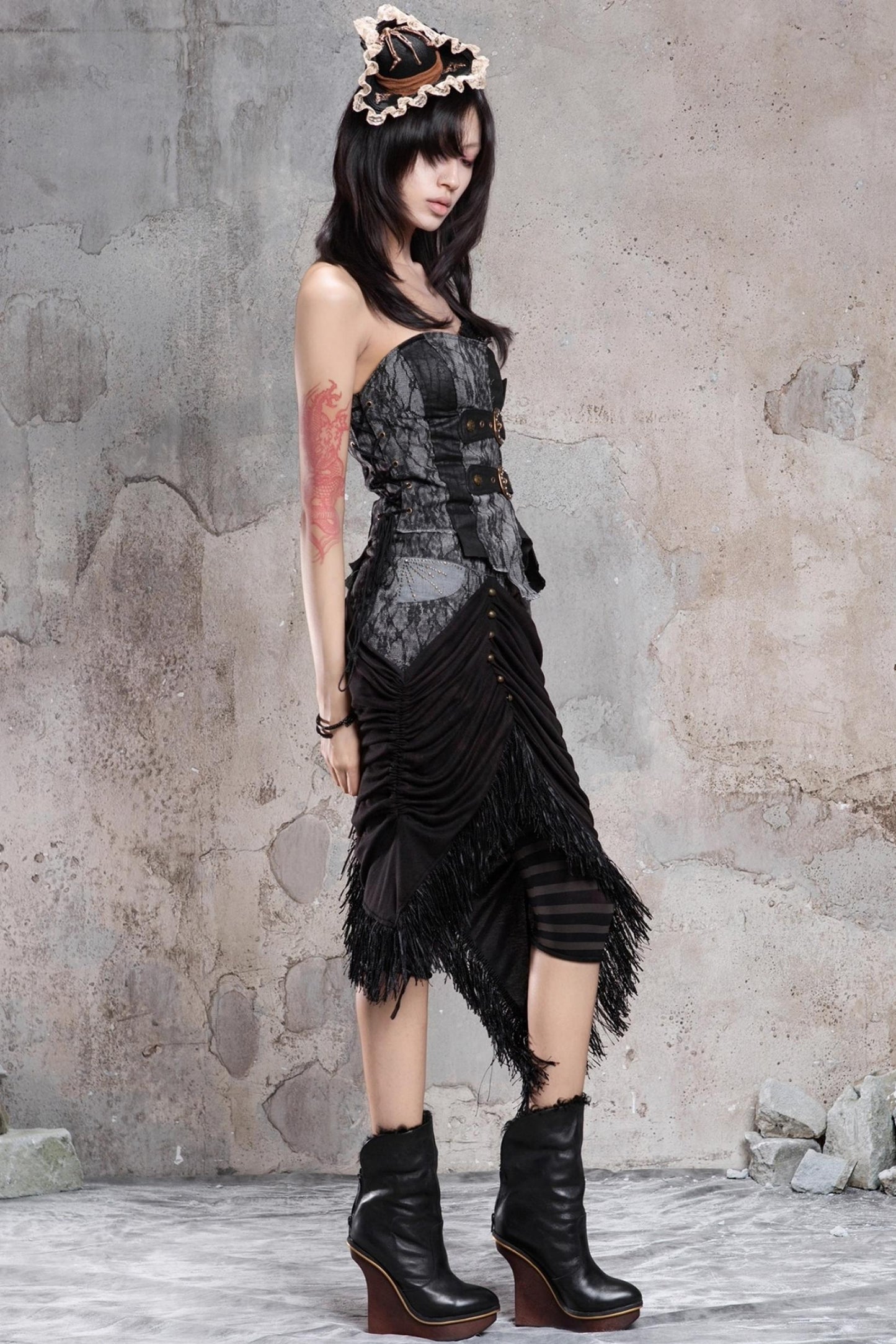 Patchwork Knit Skirt