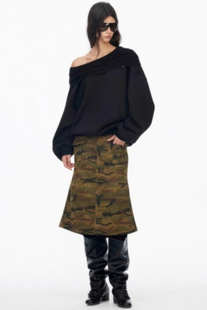 Vintage Camouflage Mermaid Skirt