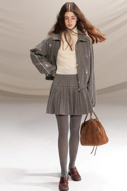 Gray Beaded Academy Jacket Set-Up