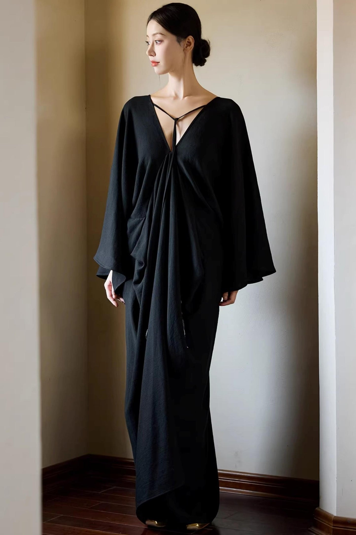 Black Ethereal Batwing Dress