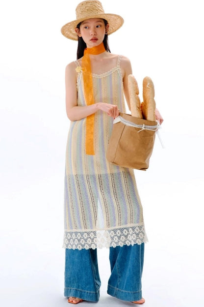 Rainbow Bohemian Hand Hook Flower Dress