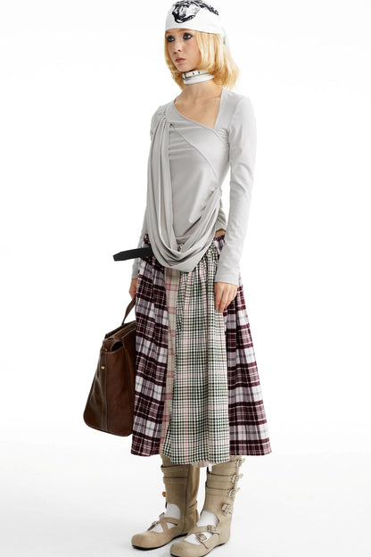 Pleated Panelled Skirt