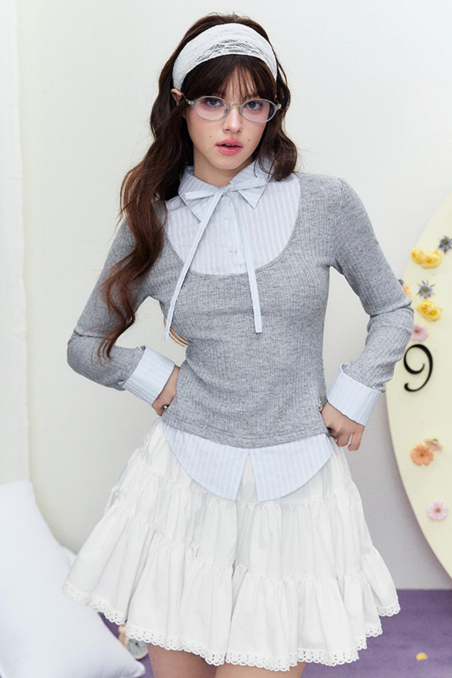 Slim Line Layered Knit Top