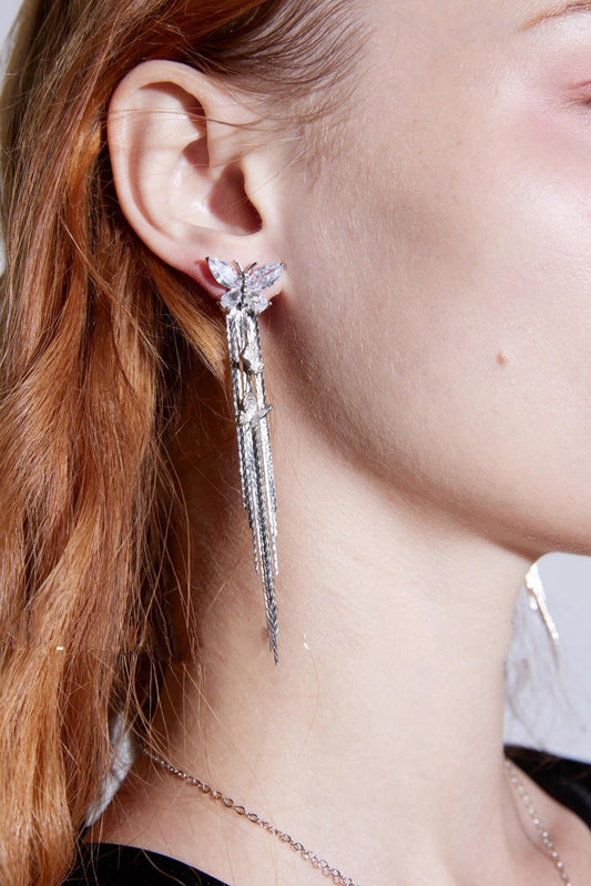 Butterfly Elf Sparkling Gemstones Earrings