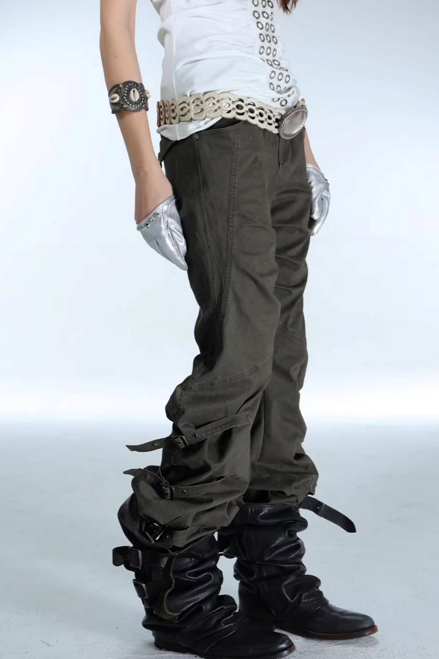 Retro Washed Cotton Trousers