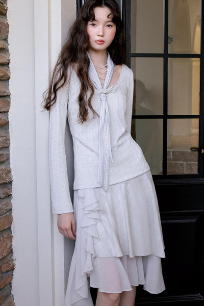 Minimalist Crew Neck Crochet Knit Top