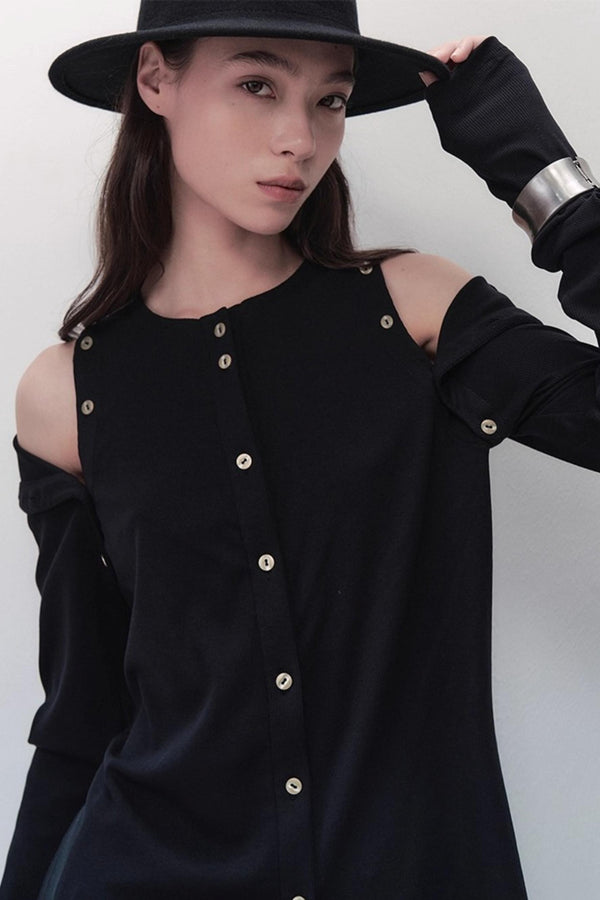 Detachable Round Neck Knitted Cardigan