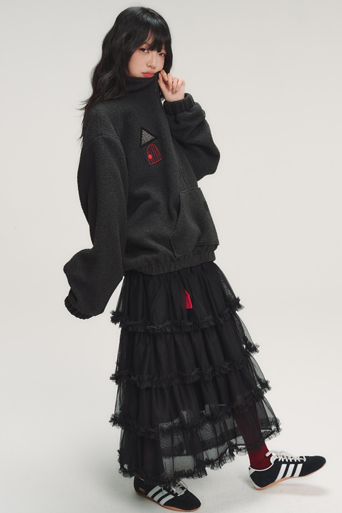 Colorful Plaid Fleece Sweatshirt