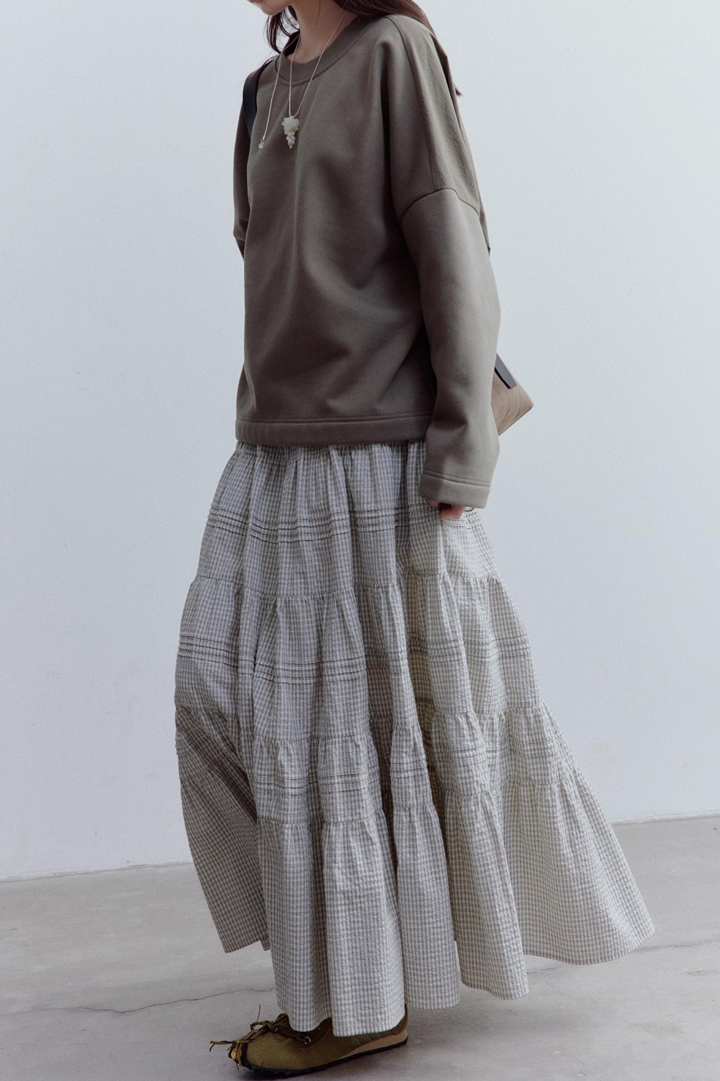 Check Layered Cake Skirt