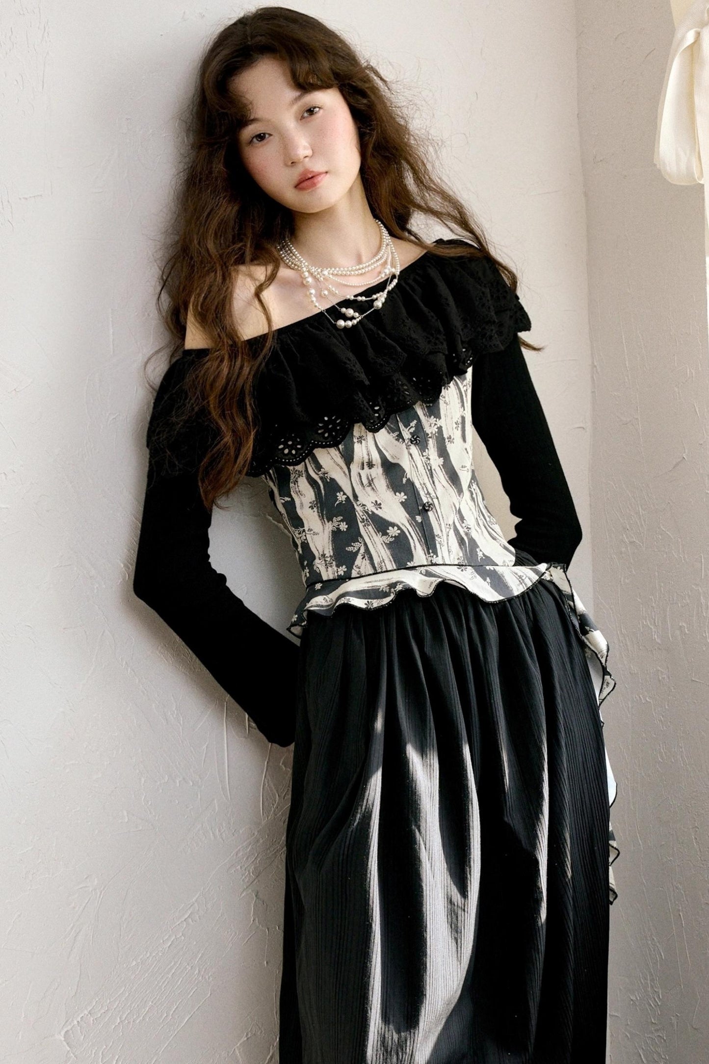 Vintage Shoulder Flower Bud Dress