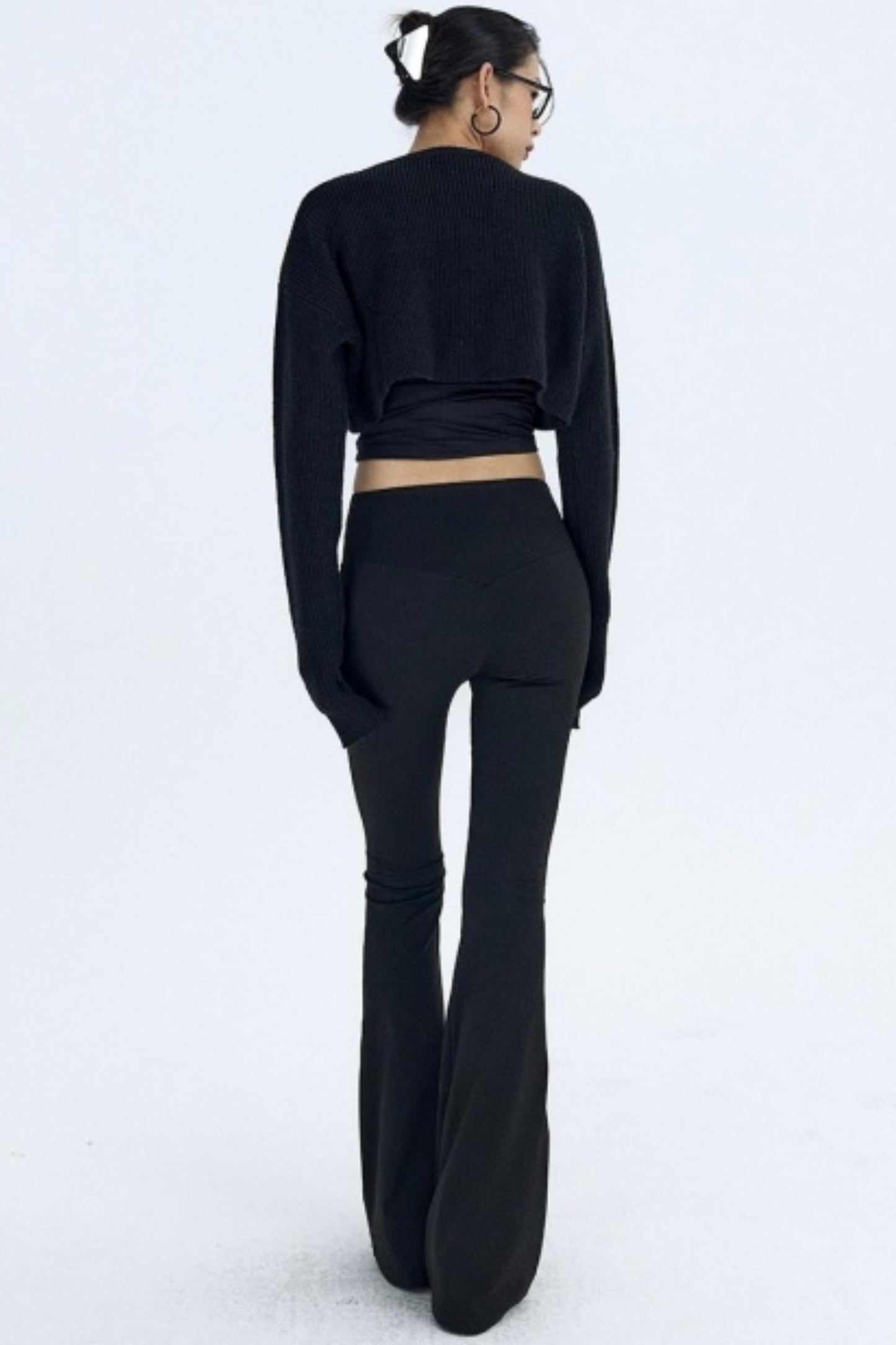 Black Fleece Flared Pants