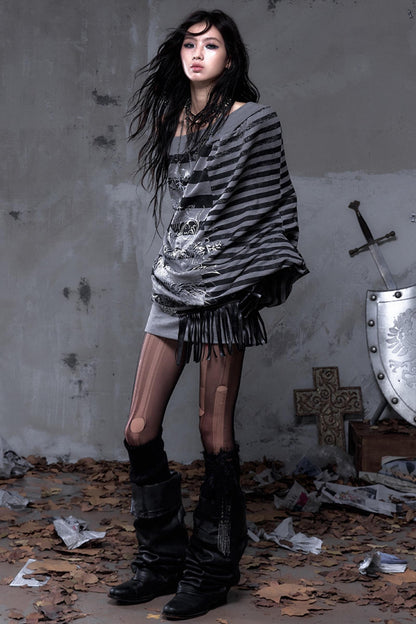 Shibuya Striped Batwing Top