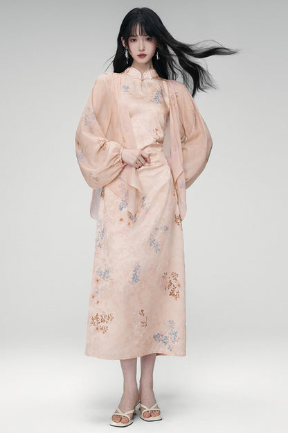 Sun Jacquard Cardigan Dress Set