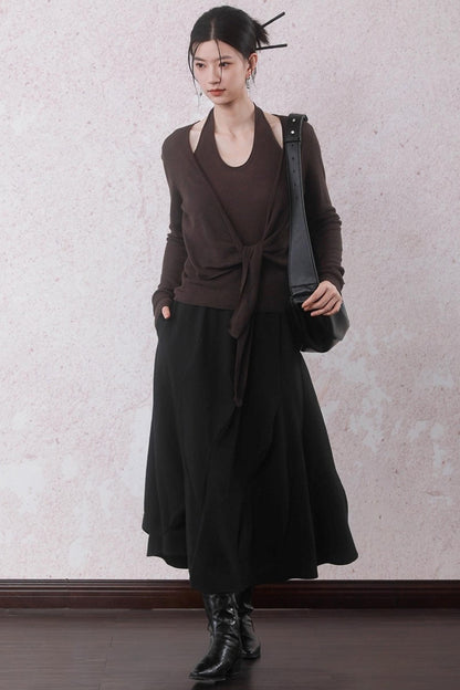 Autumn Mocha Brown Knitted Sweater