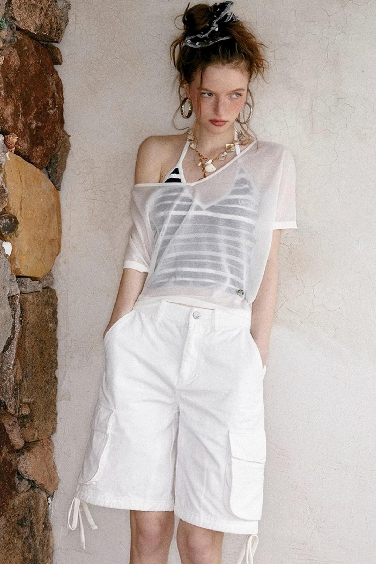 Uena Striped Suspender Set